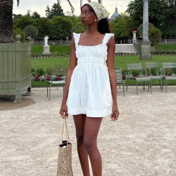 Free People White Ruffle Mini Dress - Picture 6 of 6